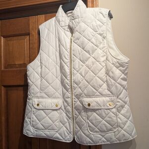 NWOT St. John's Bay Cream Quilted Vest